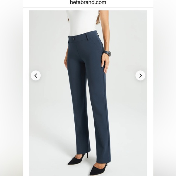 BETABRAND navy blue TALL dress pants YOGA PANTS size large  STRAIGHT LEG DPYP - Picture 9 of 11